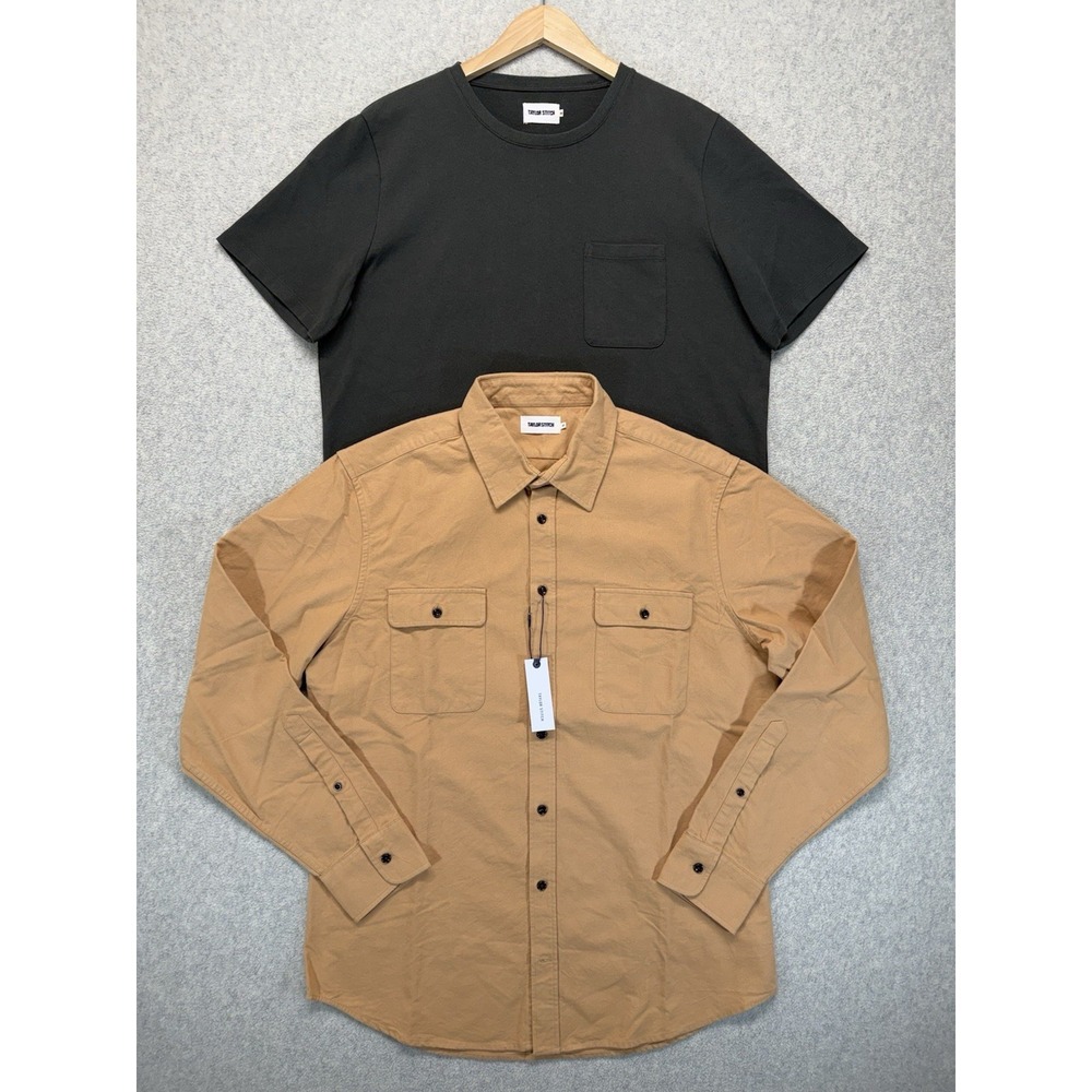 Taylor Stitch XL 44 Yosemite Shirt & Pocket Tee Bundle Tan Black NWT